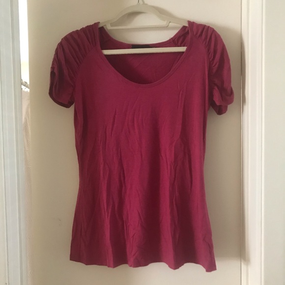 Magenta rushed short sleeve t-shirt - Picture 2 of 2